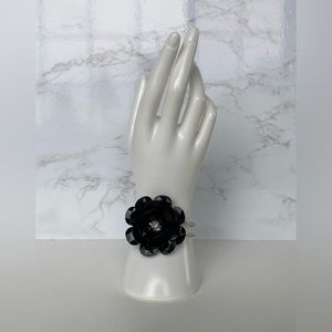 Black Flower Bracelet Cuff